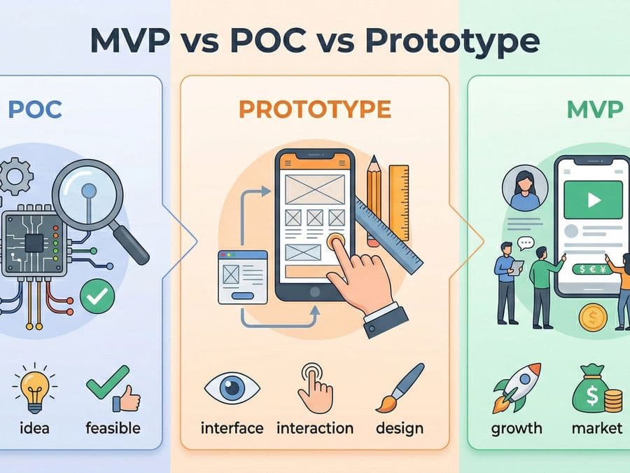 MVP vs POC vs prototype : quoi construire en premier pour éviter de perdre 3 mois ?
