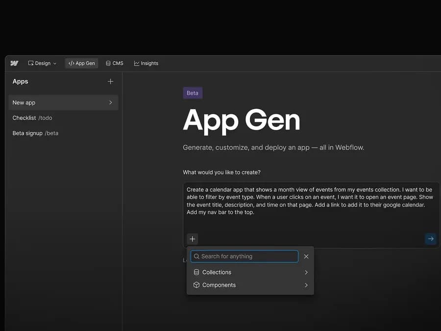 Webflow App Gen : le guide concret pour transformer votre site Webflow en app business